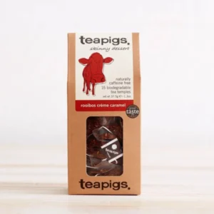 Teapigs Rooibos Creme Caramel, 15 Tea Bags, 37.5g, lifestyle shot, available at teas.co.uk