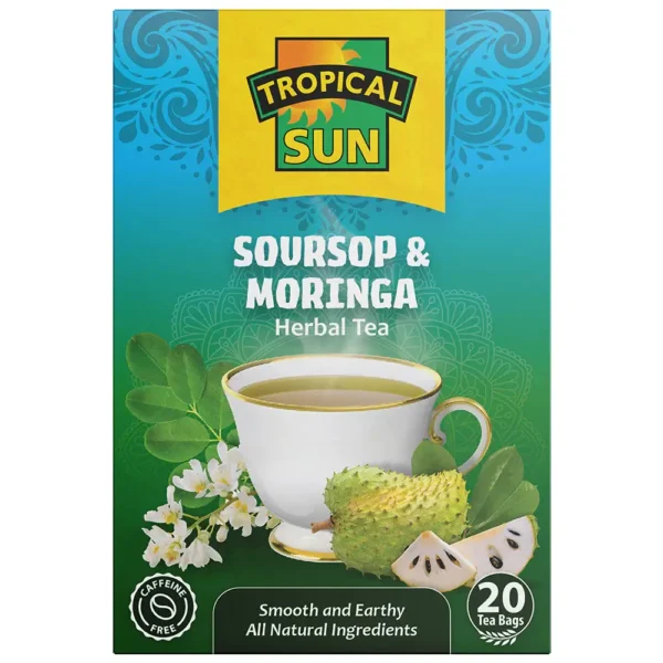 Www-Teas-Co-Uk-Tropical-Sun-Soursop-And-Moringa-20-Tea-Bags-30G-5029788185858-Front-Shot Tropical Sun Soursop And Moringa, 20 Tea Bags 30G