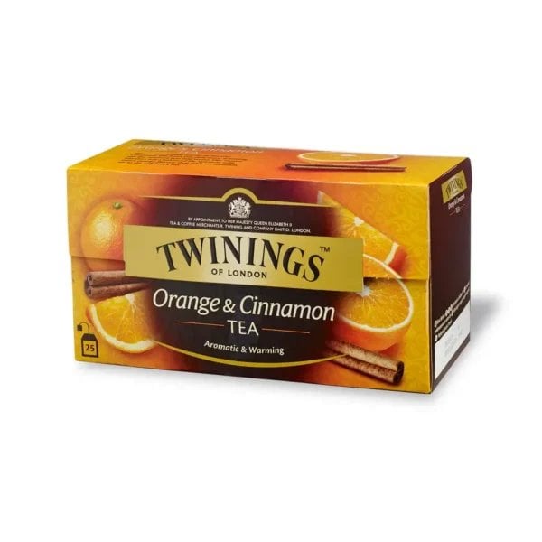 Twinings Orange And Cinnamon (International Blend), 25 Tea Bags 50G, Left Side, Available At Teas.co.uk