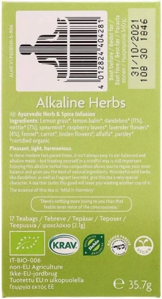 Www-Teas-Co-Uk-Yogi-Tea-Organic-Alkaline-Herbs-17-Tea-Bags-35-7G-4012824404281-Back-Of-Box Yogi Tea Organic Ashwagandha Balance, 17 Tea Bags 34G