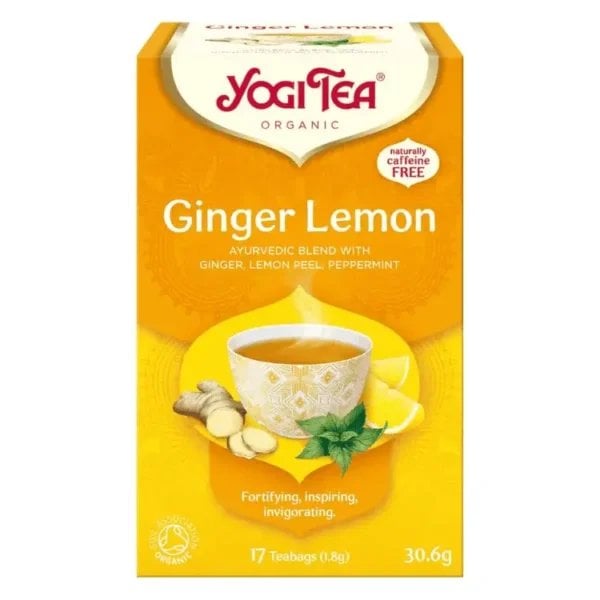Yogi Tea Organic Ginger and Lemon, 17 Tea Bags 30.6g, Fruit and Herbal Tea, Yogi Tea GmbH. Sold by Teas.co.uk.