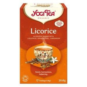 Yogi Tea Organic Licorice, 17 Tea Bags 30.6g, Decaffeinated Speciality Teas, Yogi Tea GmbH. Sold by Teas.co.uk.