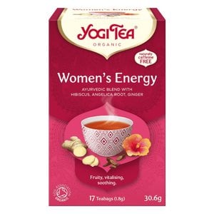 Yogi Tea Organic Women's Energy, 17 Tea Bags 30.6g, front of box, available at teas.co.uk