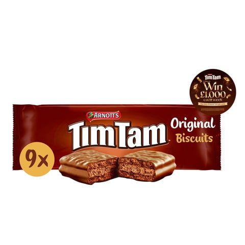 Arnott's Tim Tam 9 x Original Chocolatey Biscuit Bars, 163g