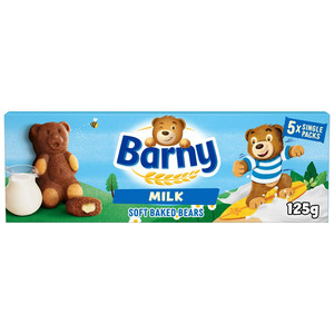 Barny Milk Soft Baked Bears Biscuits Multipack, 5 Pack 125g