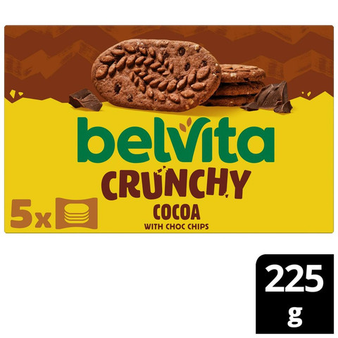 Belvita Chocolate Chip Cereal Biscuit Snack Bars, 5 x 45g