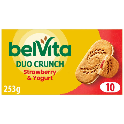 Belvita Duo Crunch Strawberry & Yogurt Cereal Snack Bars Multipack, 253g