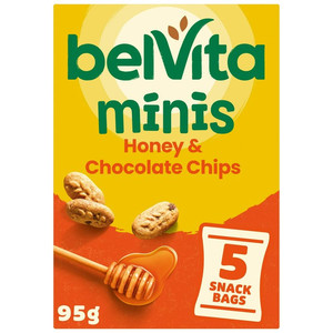 Belvita Minis Honey & Chocolate Chips Multipack Biscuit, 95g