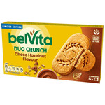 Belvita Sandwich Chocolate Hazelnut Breakfast Biscuits, 253g, pack shot 2, available at teas.co.uk
