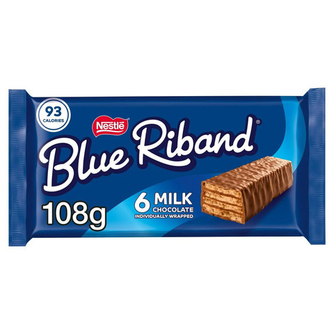 Blue Riband Original Wafer Biscuit Bar Multipack, 6 Pack 108g