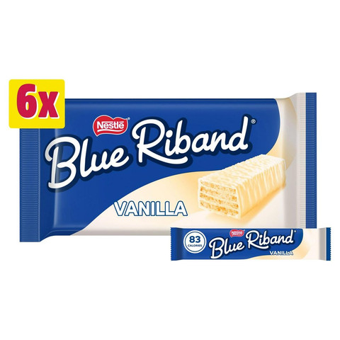 Blue Riband Vanilla White Wafer Biscuit Bar Multipack, 6 Pack 90g