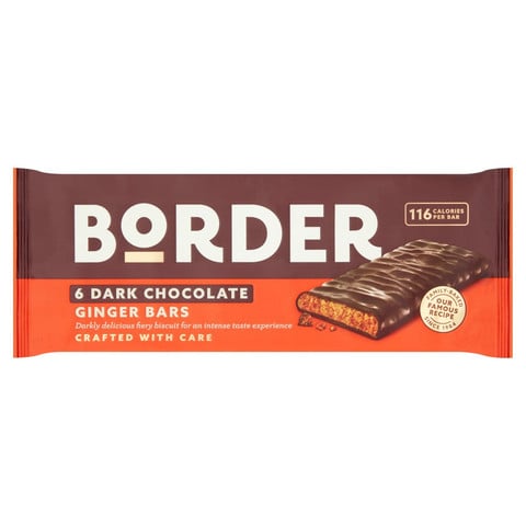 Border Dark Chocolate Ginger Biscuit Bars Multipack, 6 x 24g