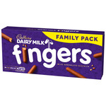 Cadbury Dairy Milk Fingers Milk Chocolate Biscuits Tray, 189g, pack shot 3, available at teas.co.uk