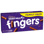 Cadbury Dairy Milk Fingers Milk Chocolate Biscuits Tray, 189g, pack shot 4, available at teas.co.uk