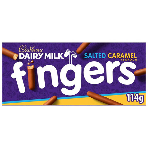Cadbury Dairy Milk Fingers Salted Caramel Flavour Biscuits, 114g