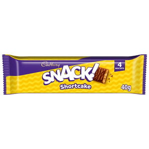 Cadbury Snack Shortcake Milk Chocolate Biscuits Bar, 40g