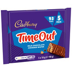 Cadbury Timeout Milk Chocolate Wafer Biscuit Bars Multipack, 5 x 18g, pack shot 5, available at teas.co.uk