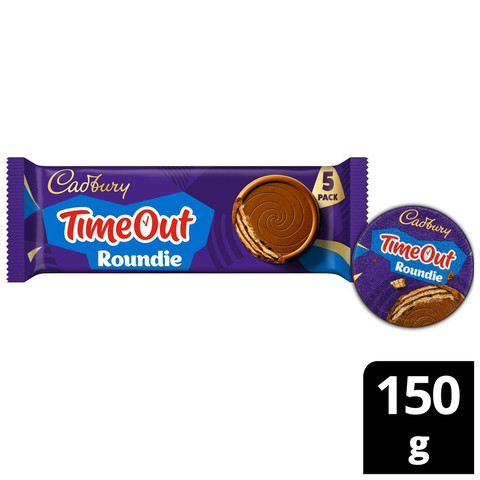 Cadbury Timeout Roundie Milk Chocolate Wafer Biscuits Multipack, 5 x 30g