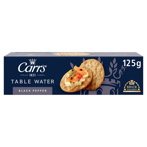 Carr's Table Water Cracked Black Pepper Crackers, 125g