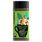 Clipper Fairtrade Organic Decaf Latin American Instant Coffee, 100g, pack shot 2, available at teas.co.uk