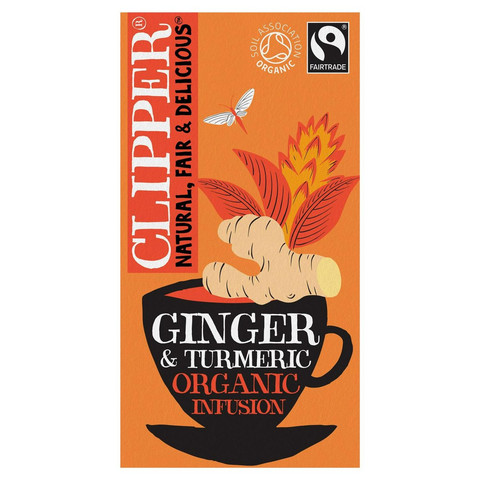 Clipper Fairtrade Restoring Roots Ginger & Turmeric Organic, 20 Tea Bags 36g