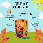 Clipper Fairtrade Restoring Roots Ginger & Turmeric Organic, 20 Tea Bags 36g, pack shot 4, available at teas.co.uk
