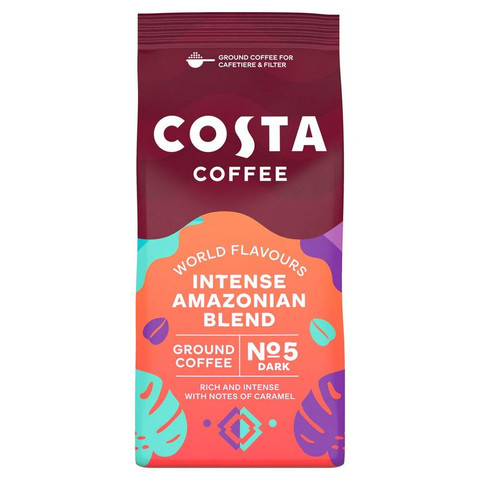 Costa Coffee Intense Amazonian Blend Ground Coffee, 200g