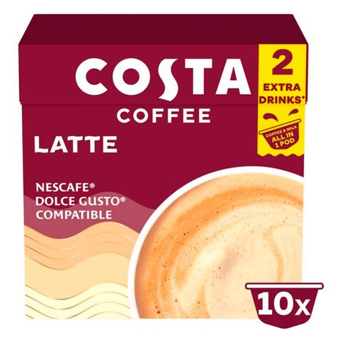 Costa Coffee Latte, 10 x 16g