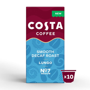 Costa Smooth Decaf Lungo Coffee, Nespresso Compatible, 10 Pods 52g