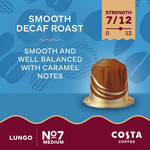 Costa Smooth Decaf Lungo Coffee, Nespresso Compatible, 10 Pods 52g, pack shot 4, available at teas.co.uk