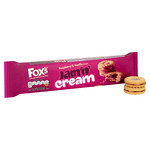 Fox's Biscuits Jam 'n' Cream Raspberry & Vanilla Biscuits, 150g, pack shot 2, available at teas.co.uk
