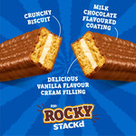 Fox's Biscuits Rocky STACK'd Vanilla Cream Flavour Biscuit Bars 5 Bars Multipack, 125g, pack shot 3, available at teas.co.uk