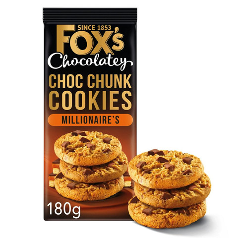 Fox's Chocolatey Biscuits Millionaire's Chocolate Cookies, 180g