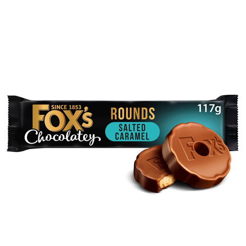 Fox's Chocolatey Biscuits Salted Caramel Rounds, 117g