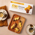 Fox's Chocolatey Biscuits Viennese Milk Chocolate Dipped Fingers, 105g, pack shot 2, available at teas.co.uk