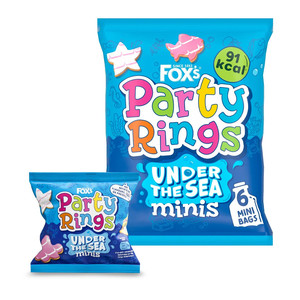 Fox's Party Rings Under The Sea Mini Iced Biscuits, 6 Snack Bags 126g