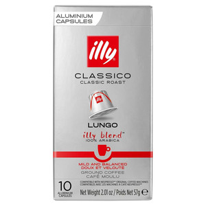 illy Classico Roast Lungo Aluminium Coffee, 10 Capsules