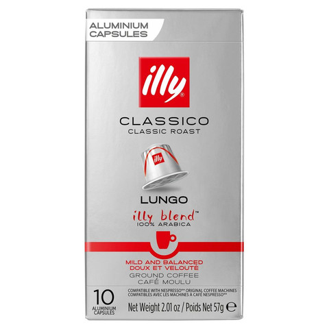 illy Classico Roast Lungo Aluminium Coffee, 10 Capsules