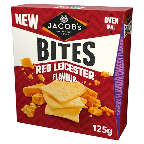 Jacob's Bites Crackers - Red Leicester Flavour, 125g