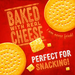 Jacob's Cheddars Cheese Biscuits - Red Leicester Flavour, 150g, pack shot 5, available at teas.co.uk
