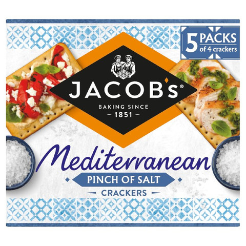 Jacobs Mediterranean Pinch of Salt Crackers Multipack, 5 Pack 190g