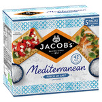 Jacobs Mediterranean Pinch of Salt Crackers Multipack, 5 Pack 190g, pack shot 5, available at teas.co.uk