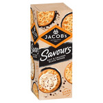 Jacob's Savours Bakes Salt & Cracked Black Pepper Crackers, 200g, pack shot 2, available at teas.co.uk