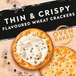 Jacob's Savours Bakes Salt & Cracked Black Pepper Crackers, 200g, pack shot 3, available at teas.co.uk
