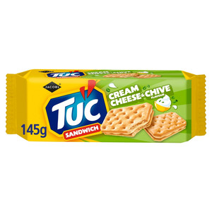 Jacob's Tuc Sandwich Cream Cheese & Chive Flavour Cracker, 145g