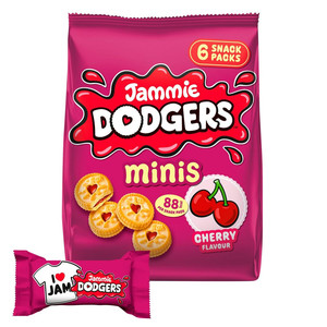 Jammie Dodgers Minis Cherry Flavour Multipack Biscuits, 6 x 20g