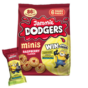 Jammie Dodgers Minis Raspberry Flavour Biscuits 6 Snack Packs
