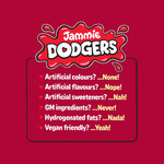 Jammie Dodgers Minis Raspberry Flavour Biscuits 6 Snack Packs, pack shot 2, available at teas.co.uk
