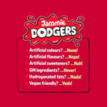 Jammie Dodgers Raspberry Flavour Biscuits, 140g, pack shot 2, available at teas.co.uk
