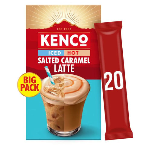 Kenco Iced Hot Salted Caramel Latte Instant Coffee, 20 Sachets
